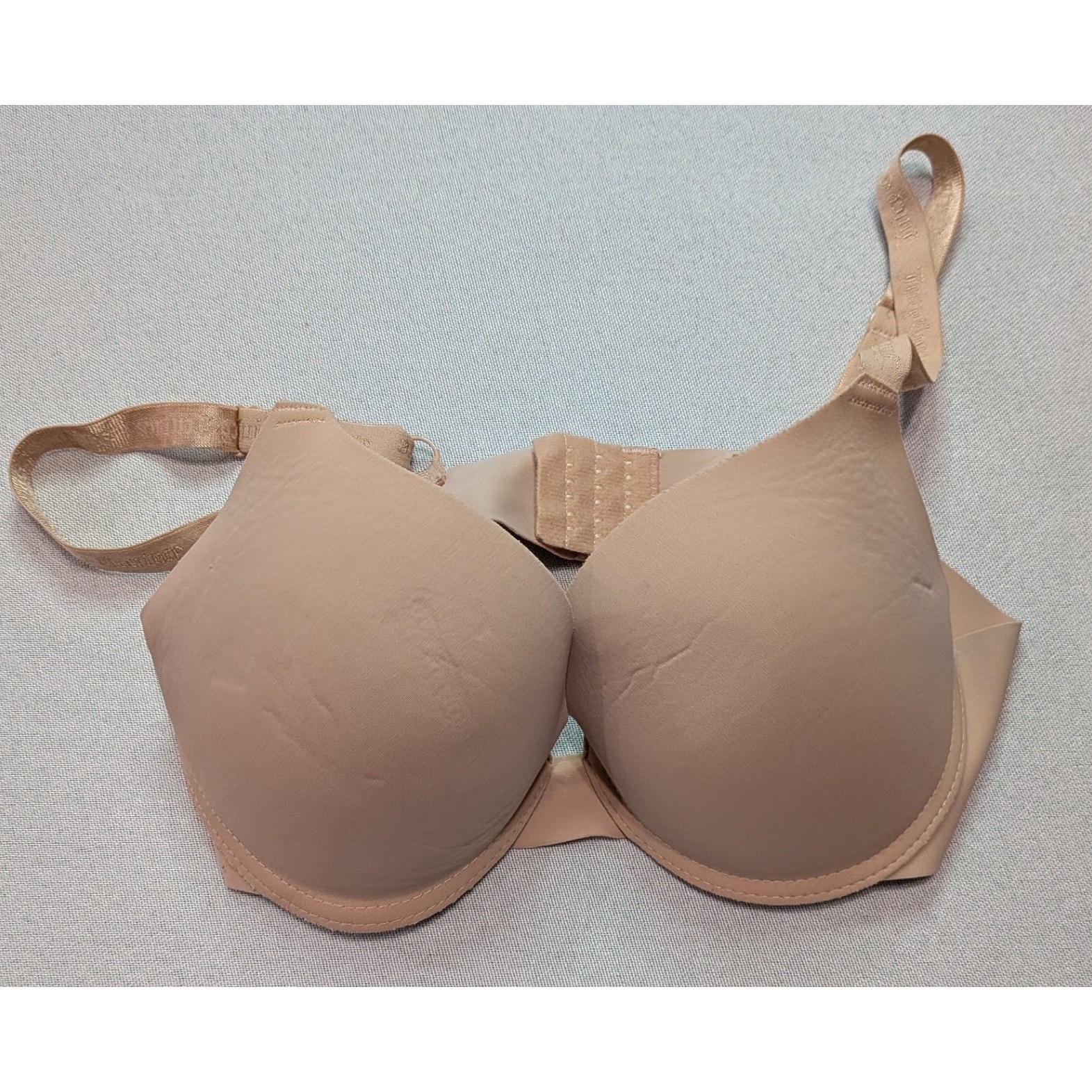 Juicy Couture T-Shirt Bra Women 34c Tan Underwire Molded Logo Straps 1686-49